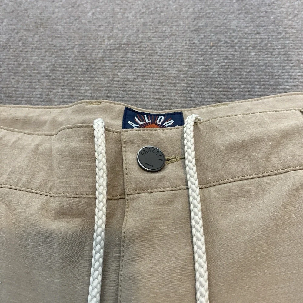 Faherty Men's Khaki Drawstring Cotton Shorts